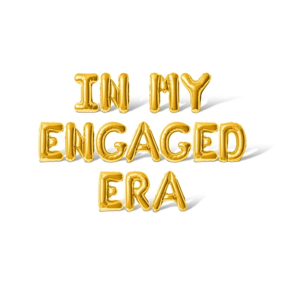 Letter Balloons - IN MY ENGAGED ERA 16" Inch Alphabet Letters Foil Mylar Balloon Bachelorette or Bridal Shower Party Banner (Gold)