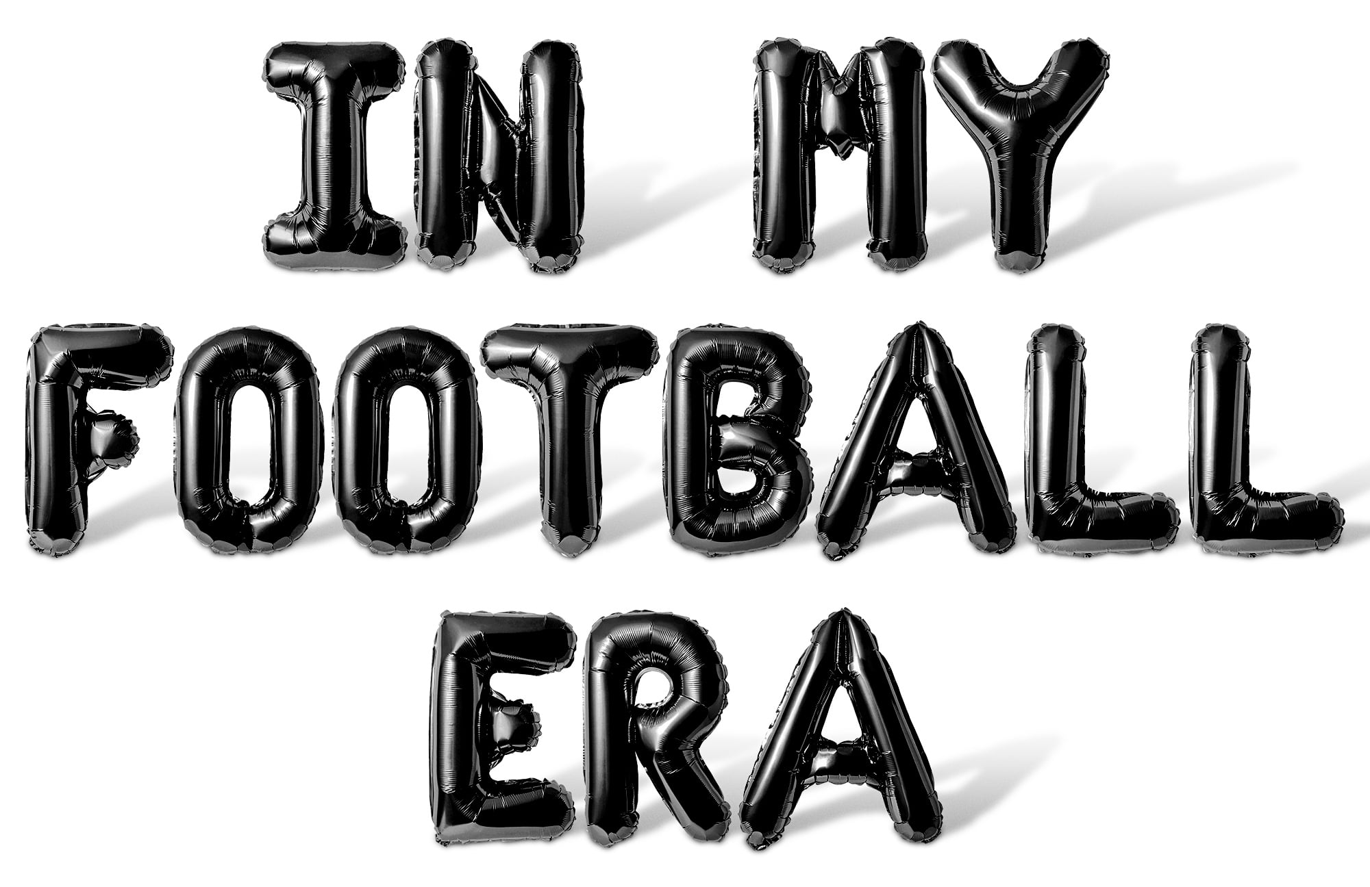 Letter Balloons - IN MY FOOTBALL ERA 16" Inch Alphabet Letters Foil Mylar Balloon Football Themed Birthday Party Banner (Black)