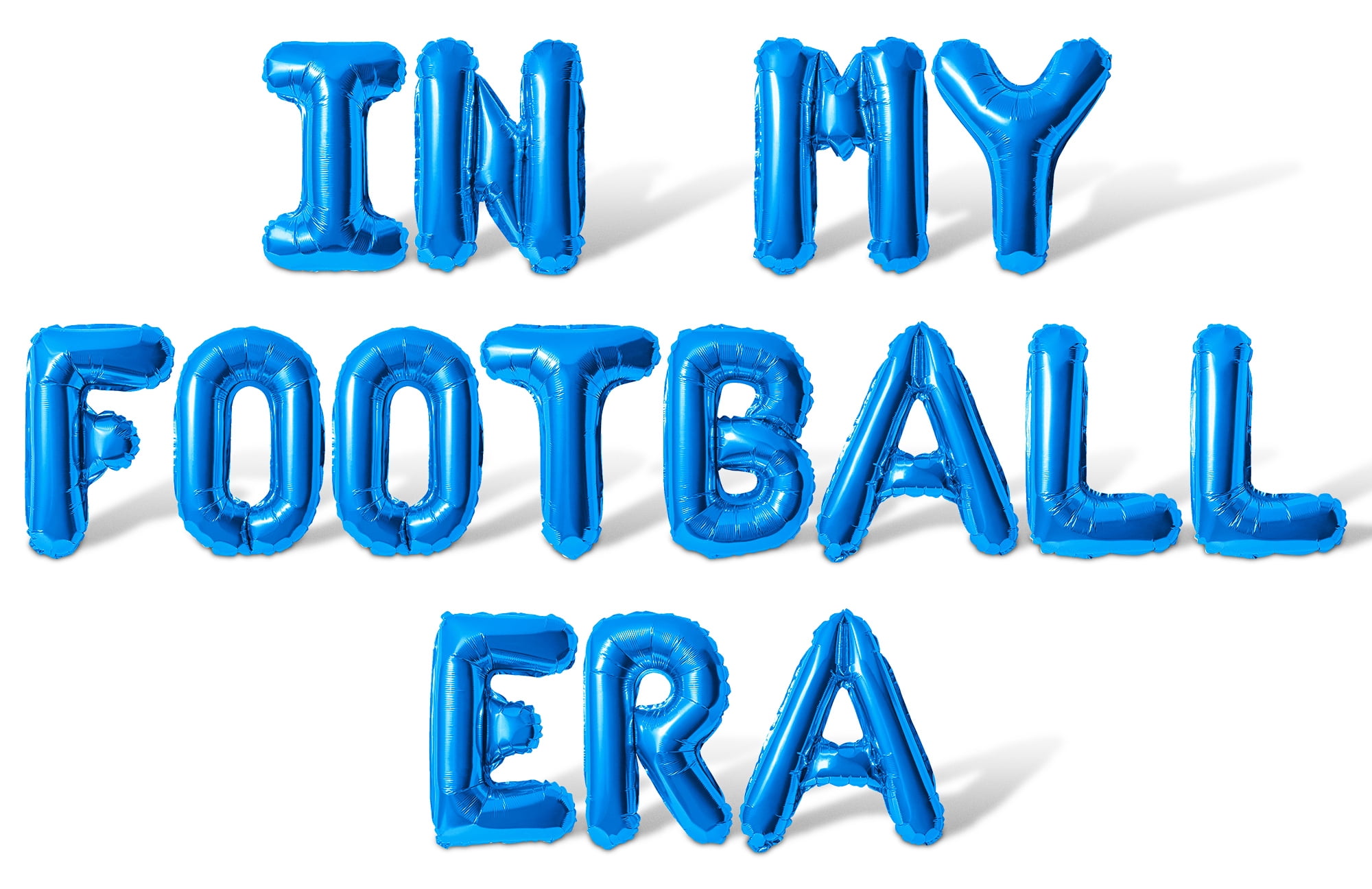 Letter Balloons - IN MY FOOTBALL ERA 16" Inch Alphabet Letters Foil Mylar Balloon Football Themed Birthday Party Banner (Blue)