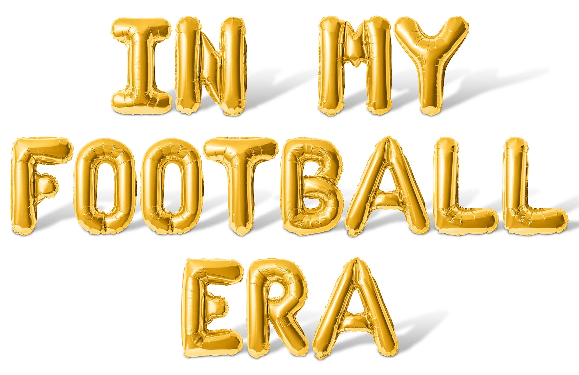 Letter Balloons - IN MY FOOTBALL ERA 16" Inch Alphabet Letters Foil Mylar Balloon Football Themed Birthday Party Banner (Gold)
