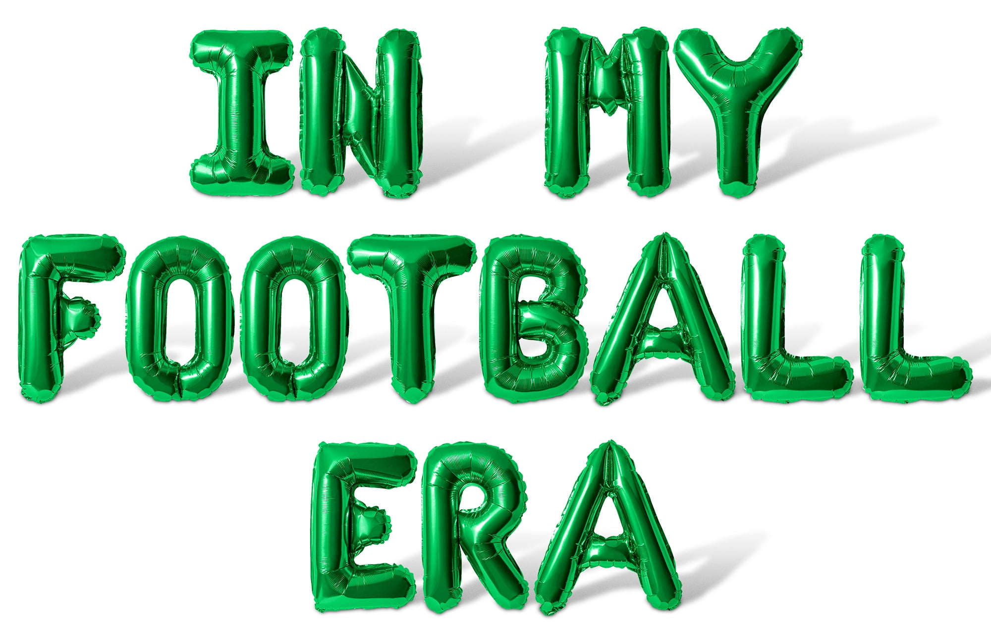 Letter Balloons - IN MY FOOTBALL ERA 16" Inch Alphabet Letters Foil Mylar Balloon Football Themed Birthday Party Banner (Green)