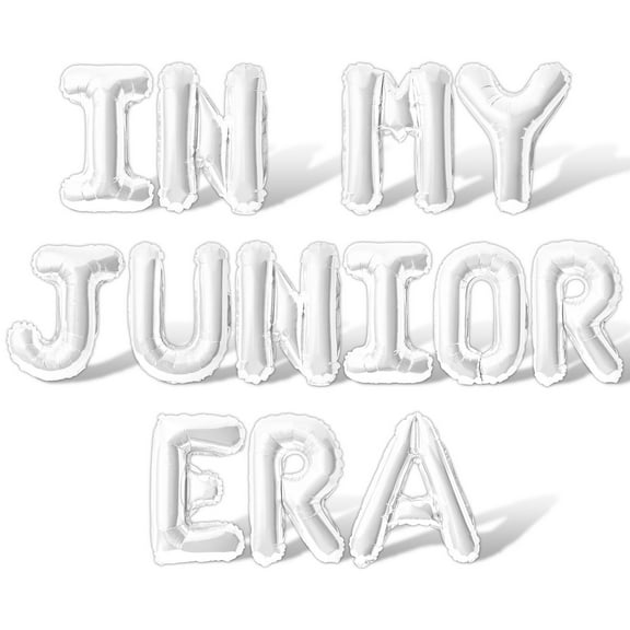 Letter Balloons - IN MY JUNIOR ERA 16" Inch Alphabet Letters Foil Mylar Balloon Junior Year Party Banner (White)