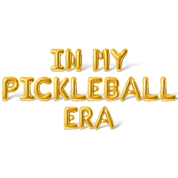 Letter Balloons - IN MY PICKLEBALL ERA 16" Inch Alphabet Letters Foil Mylar Balloon Bachelorette Party Banner (Gold)