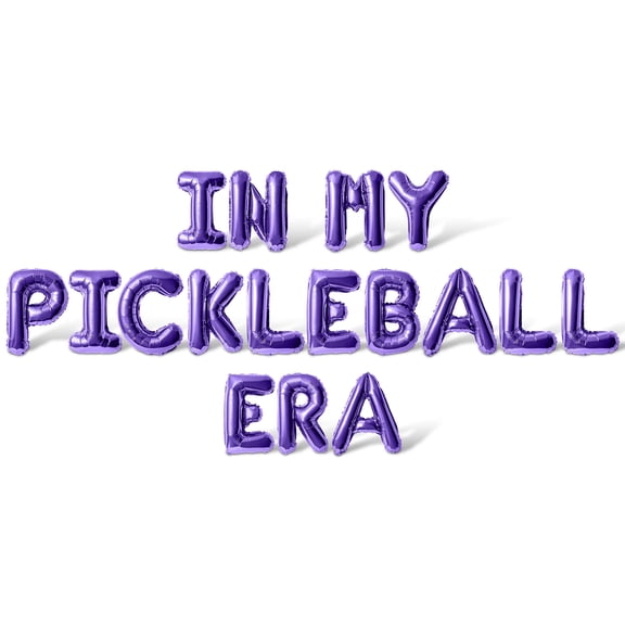 Letter Balloons - IN MY PICKLEBALL ERA 16" Inch Alphabet Letters Foil Mylar Balloon Bachelorette Party Banner (Purple)