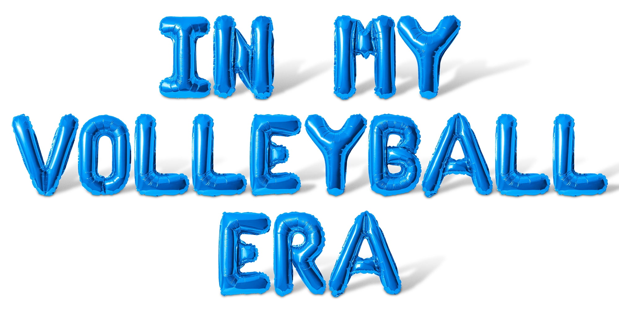 Letter Balloons - IN MY VOLLEYBALL ERA 16" Inch Alphabet Letters Foil Mylar Balloon Volleyball Themed Birthday Party Banner (Blue)