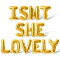 thumbnail image 1 of Letter Balloons - ISNT SHE LOVELY 16" Inch Alphabet Letters Foil Mylar Balloon Birthday Party Banner (Gold), 1 of 5