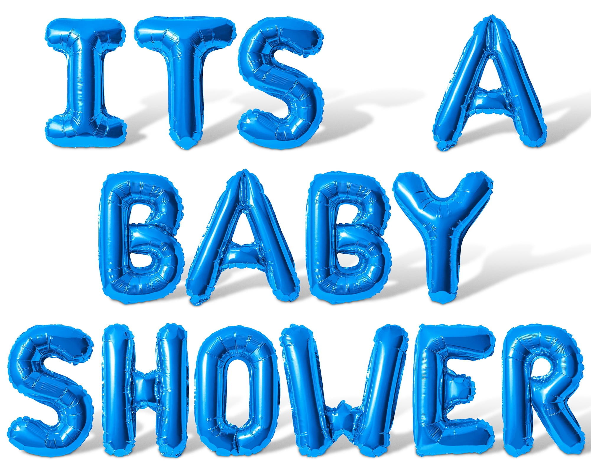 Letter Balloons - ITS A BABY SHOWER 16" Inch Alphabet Letters Foil Mylar Balloon Baby Shower Party Banner (Blue)