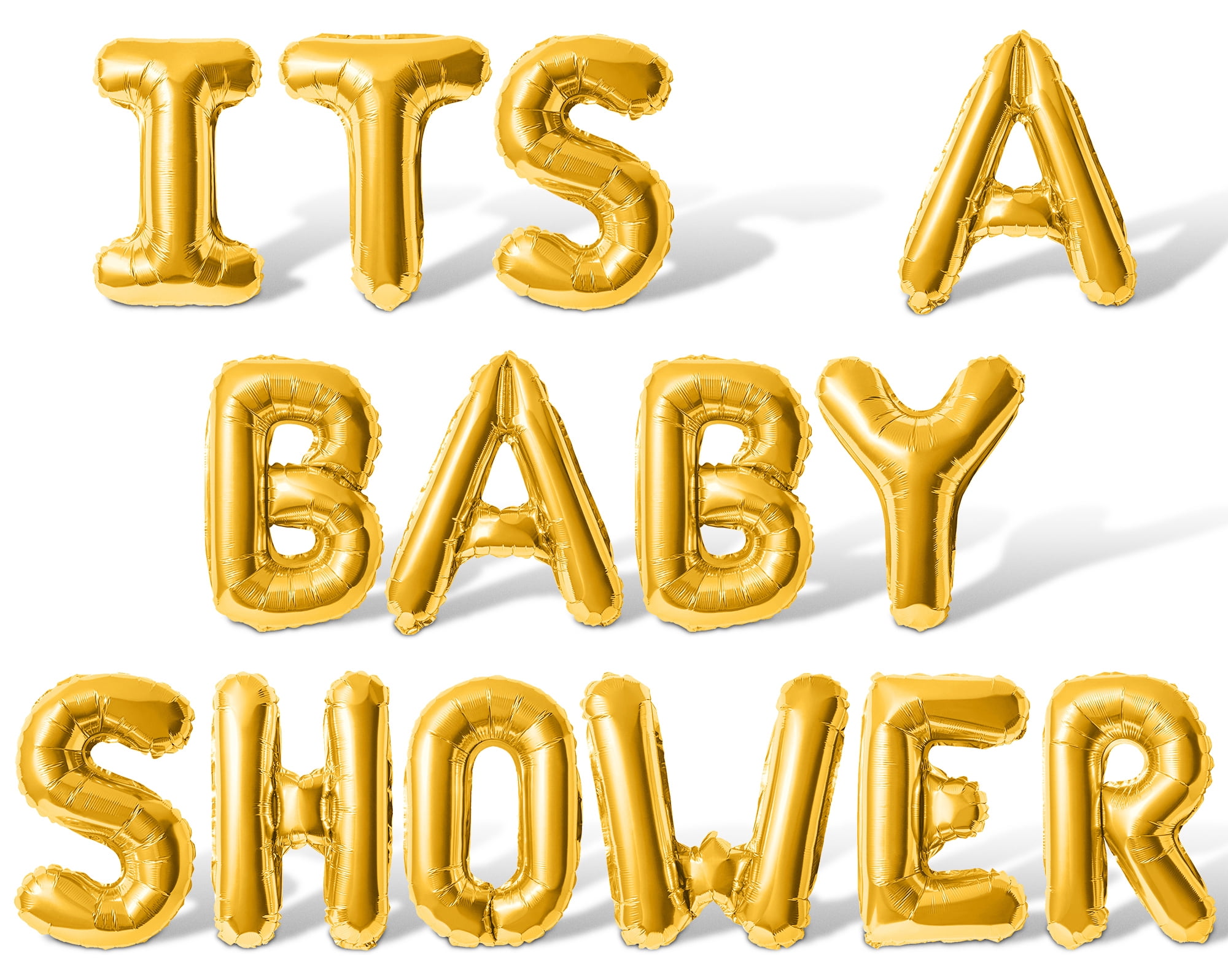 Letter Balloons - ITS A BABY SHOWER 16" Inch Alphabet Letters Foil Mylar Balloon Baby Shower Party Banner (Gold)