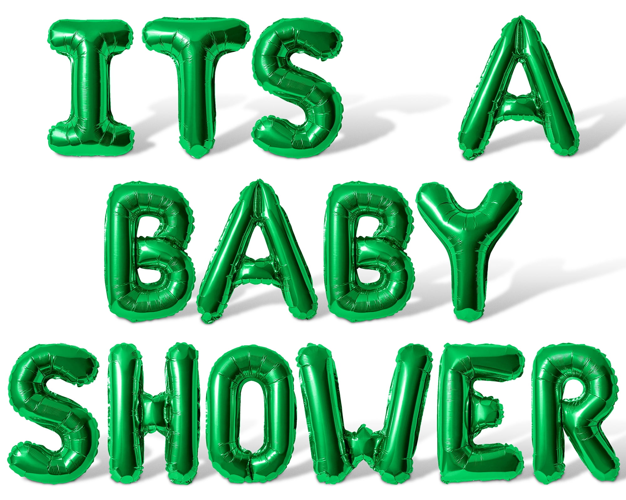 Letter Balloons - ITS A BABY SHOWER 16" Inch Alphabet Letters Foil Mylar Balloon Baby Shower Party Banner (Green)