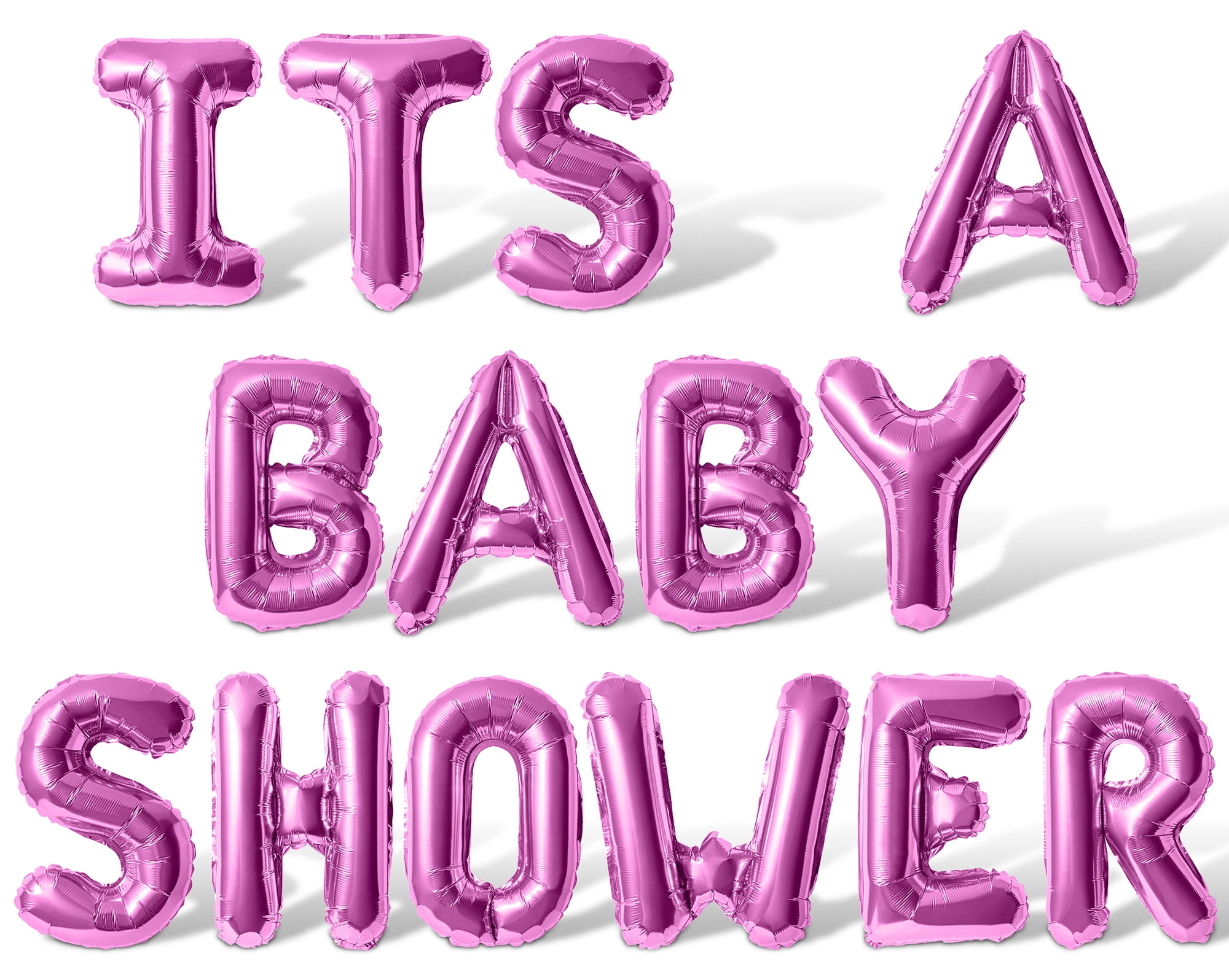 Letter Balloons - ITS A BABY SHOWER 16" Inch Alphabet Letters Foil Mylar Balloon Baby Shower Party Banner (Pink)