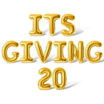 Letter Balloons - ITS GIVING 20 16" Inch Alphabet Letters Foil Mylar Balloon 20th Birthday Party Banner (Gold)