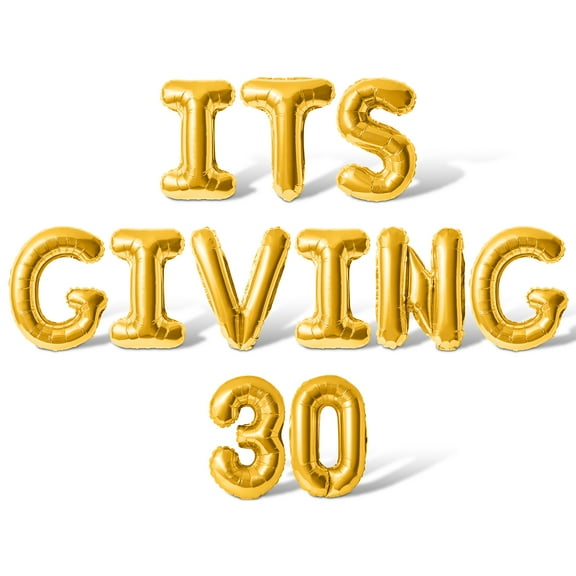 Letter Balloons - ITS GIVING 30 16" Inch Alphabet Letters Foil Mylar Balloon 30th Birthday Party Banner (Gold)