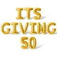 thumbnail image 1 of Letter Balloons - ITS GIVING 50 16" Inch Alphabet Letters Foil Mylar Balloon 50th Birthday Party Banner (Gold), 1 of 5