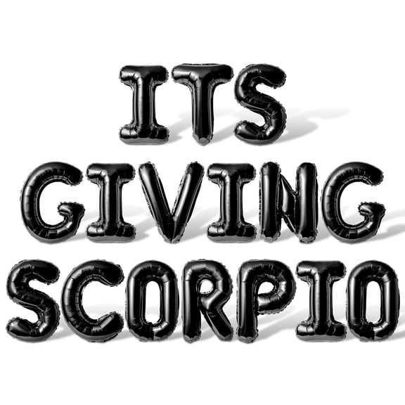 Letter Balloons - ITS GIVING SCORPIO 16" Inch Alphabet Letters Foil Mylar Balloon Scorpio Birthday Party Banner (Black)