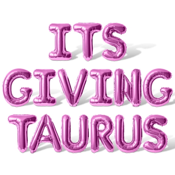Letter Balloons - ITS GIVING TAURUS 16" Inch Alphabet Letters Foil Mylar Balloon Taurus Birthday Party Banner (Pink)
