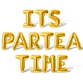 thumbnail image 1 of Letter Balloons - ITS PARTEA TIME 16" Inch Alphabet Letters Foil Mylar Balloon Bachelorette or Bridal Shower Party Banner (Gold), 1 of 5