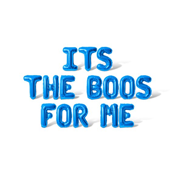 Letter Balloons - ITS THE BOOS FOR ME 16" Inch Alphabet Letters Foil Mylar Balloon Halloween Party Banner (Blue)