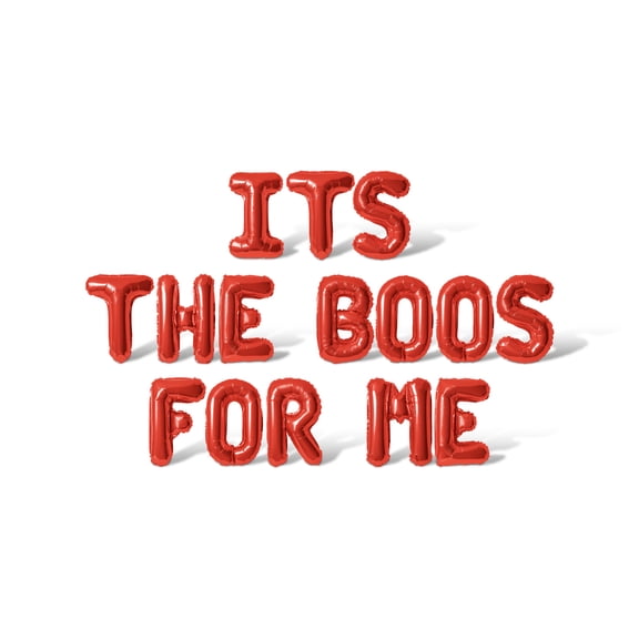 Letter Balloons - ITS THE BOOS FOR ME 16" Inch Alphabet Letters Foil Mylar Balloon Halloween Party Banner (Red)