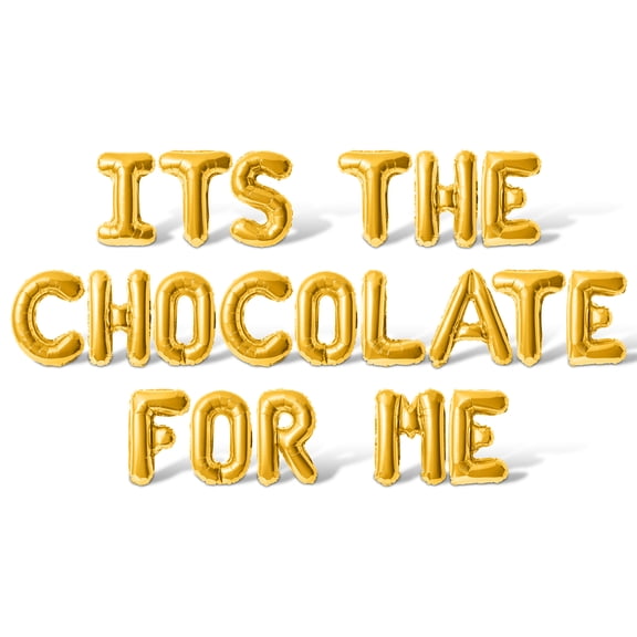 Letter Balloons - ITS THE CHOCOLATE FOR ME 16" Inch Alphabet Letters Foil Mylar Balloon Galentines Day Party Banner (Gold)