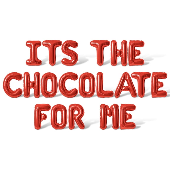 Letter Balloons - ITS THE CHOCOLATE FOR ME 16" Inch Alphabet Letters Foil Mylar Balloon Galentines Day Party Banner (Red)