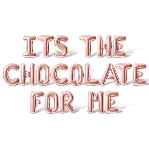 Letter Balloons - ITS THE CHOCOLATE FOR ME 16" Inch Alphabet Letters Foil Mylar Balloon Galentines Day Party Banner (Rose Gold)