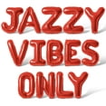 thumbnail image 1 of Letter Balloons - JAZZY VIBES ONLY 16" Inch Alphabet Letters Foil Mylar Balloon Mardi Gras Party Banner (Red), 1 of 5