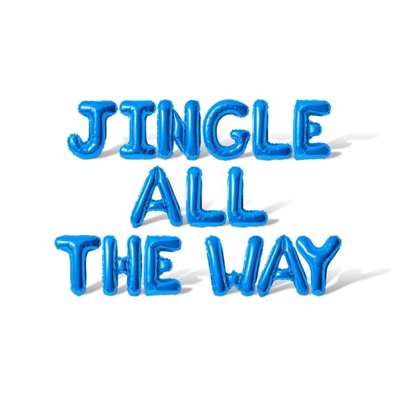 Letter Balloons - JINGLE ALL THE WAY 16" Inch Alphabet Letters Foil Mylar Balloon Christmas Party Banner (Blue)