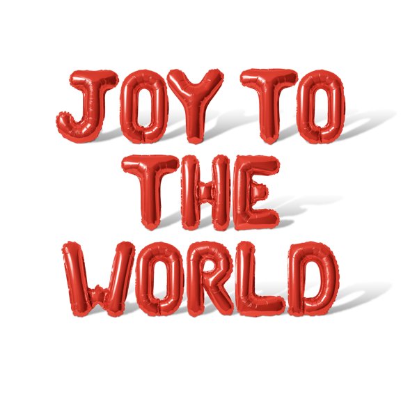 Letter Balloons - JOY TO THE WORLD 16" Inch Alphabet Letters Foil Mylar Balloon Christmas Party Banner (Red)