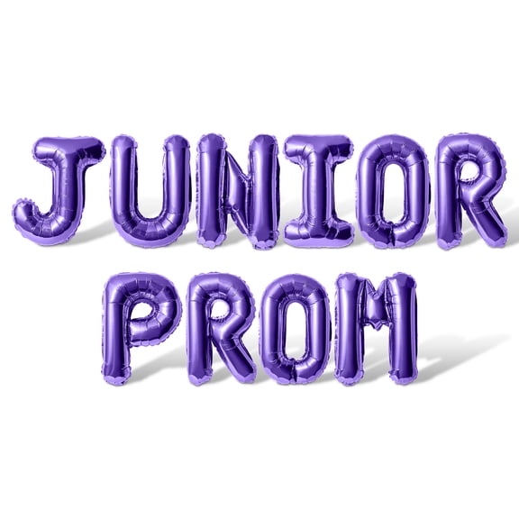 Letter Balloons - JUNIOR PROM 16" Inch Alphabet Letters Foil Mylar Balloon Junior Prom Party Banner (Purple)