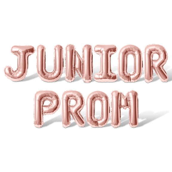 Letter Balloons - JUNIOR PROM 16" Inch Alphabet Letters Foil Mylar Balloon Junior Prom Party Banner (Rose Gold)