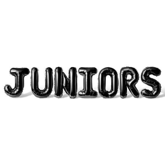 Letter Balloons - JUNIORS 16" Inch Alphabet Letters Foil Mylar Balloon Junior Year Party Banner (Black)