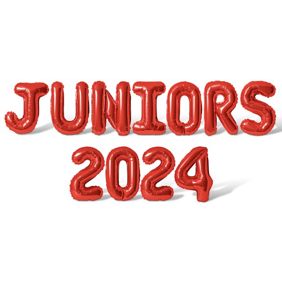 Letter Balloons - JUNIORS 2024 16" Inch Alphabet Letters Foil Mylar Balloon Junior Year Party Banner (Red)
