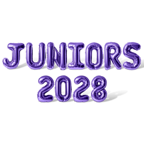 Letter Balloons - JUNIORS 2028 16" Inch Alphabet Letters Foil Mylar Balloon Junior Year Party Banner (Purple)