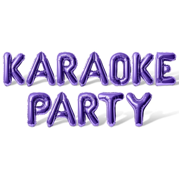 Letter Balloons - KARAOKE PARTY 16" Inch Alphabet Letters Foil Mylar Balloon Karaoke Birthday Party Banner (Purple)
