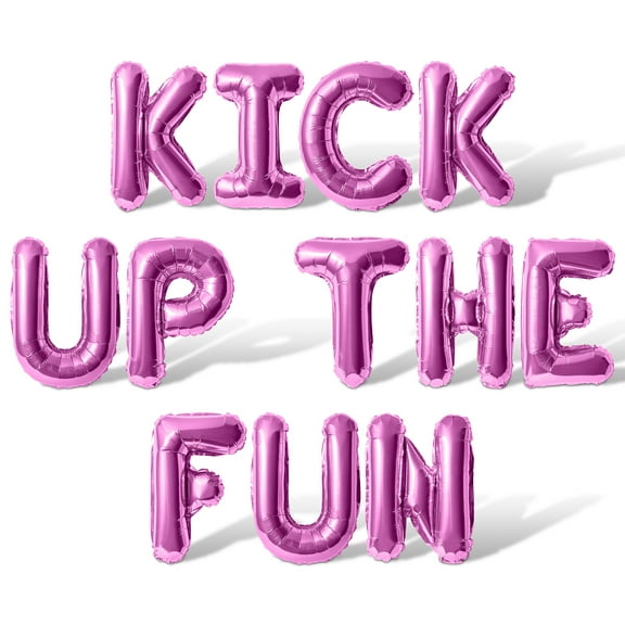 Letter Balloons - KICK UP THE FUN 16" Inch Alphabet Letters Foil Mylar Balloon Soccer Birthday Party Banner (Pink)