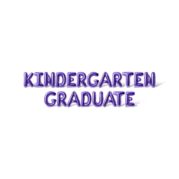 Letter Balloons - KINDERGARTEN GRADUATE 16" Inch Alphabet Letters Foil Mylar Balloon Graduation Day Party Banner (Purple)