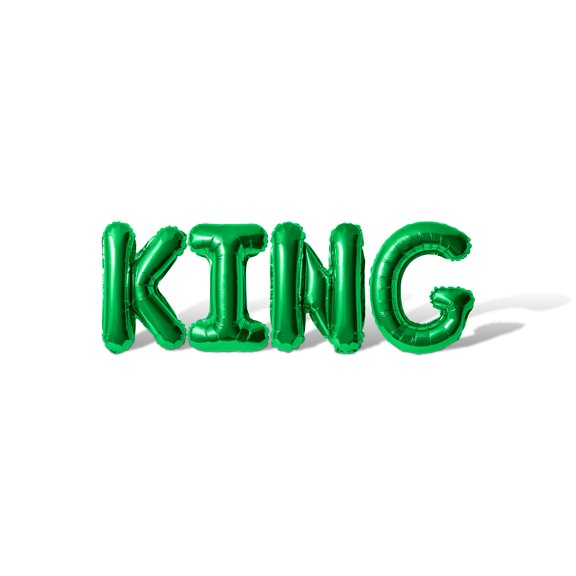 Letter Balloons - KING 16" Inch Alphabet Letters Foil Mylar Balloon Father's Day or Birthday Banner (Green)