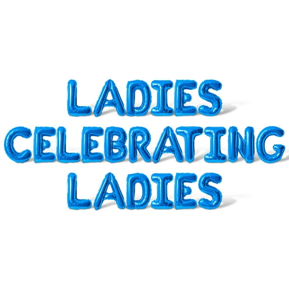 Letter Balloons - LADIES CELEBRATING LADIES 16" Inch Alphabet Letters Foil Mylar Balloon Girls Night Party Banner (Blue)