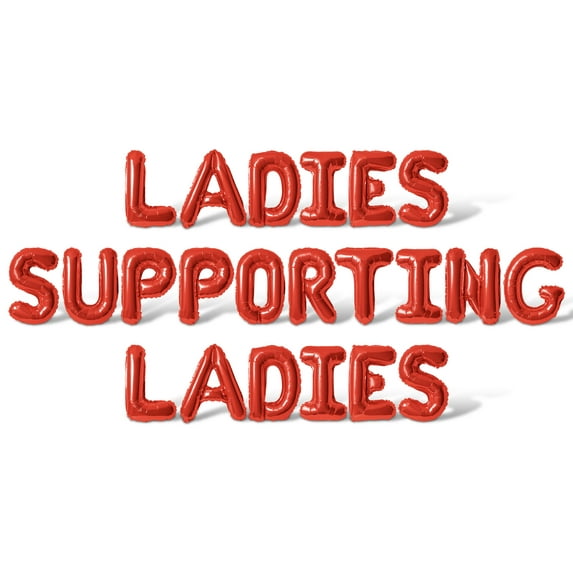 Letter Balloons - LADIES SUPPORTING LADIES 16" Inch Alphabet Letters Foil Mylar Balloon Galentines Day Party Banner (Red)