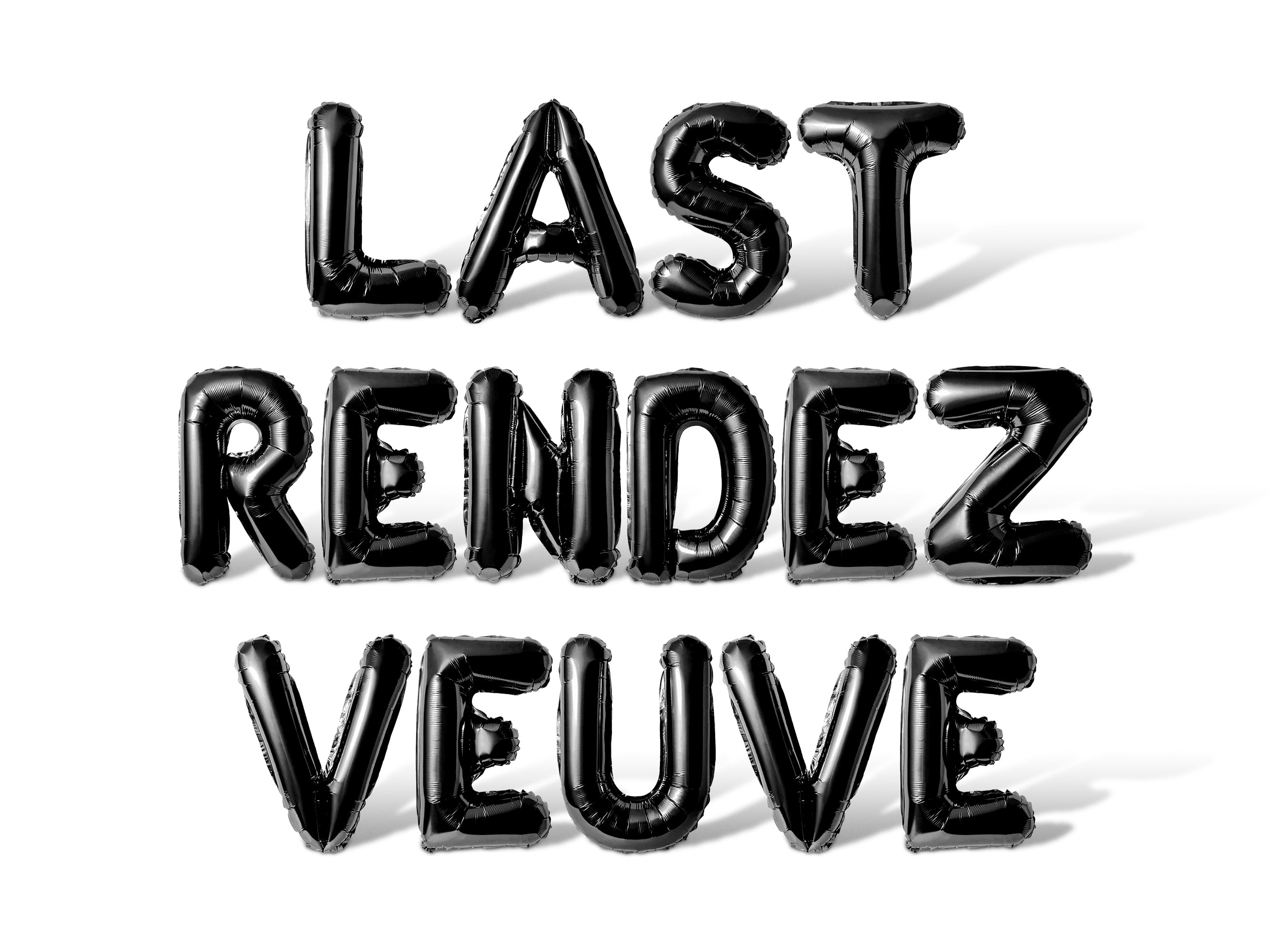 Letter Balloons - LAST RENDEZ VEUVE 16" Inch Alphabet Letters Foil Mylar Balloon Bachelorette or Bridal Shower Party Banner (Black)