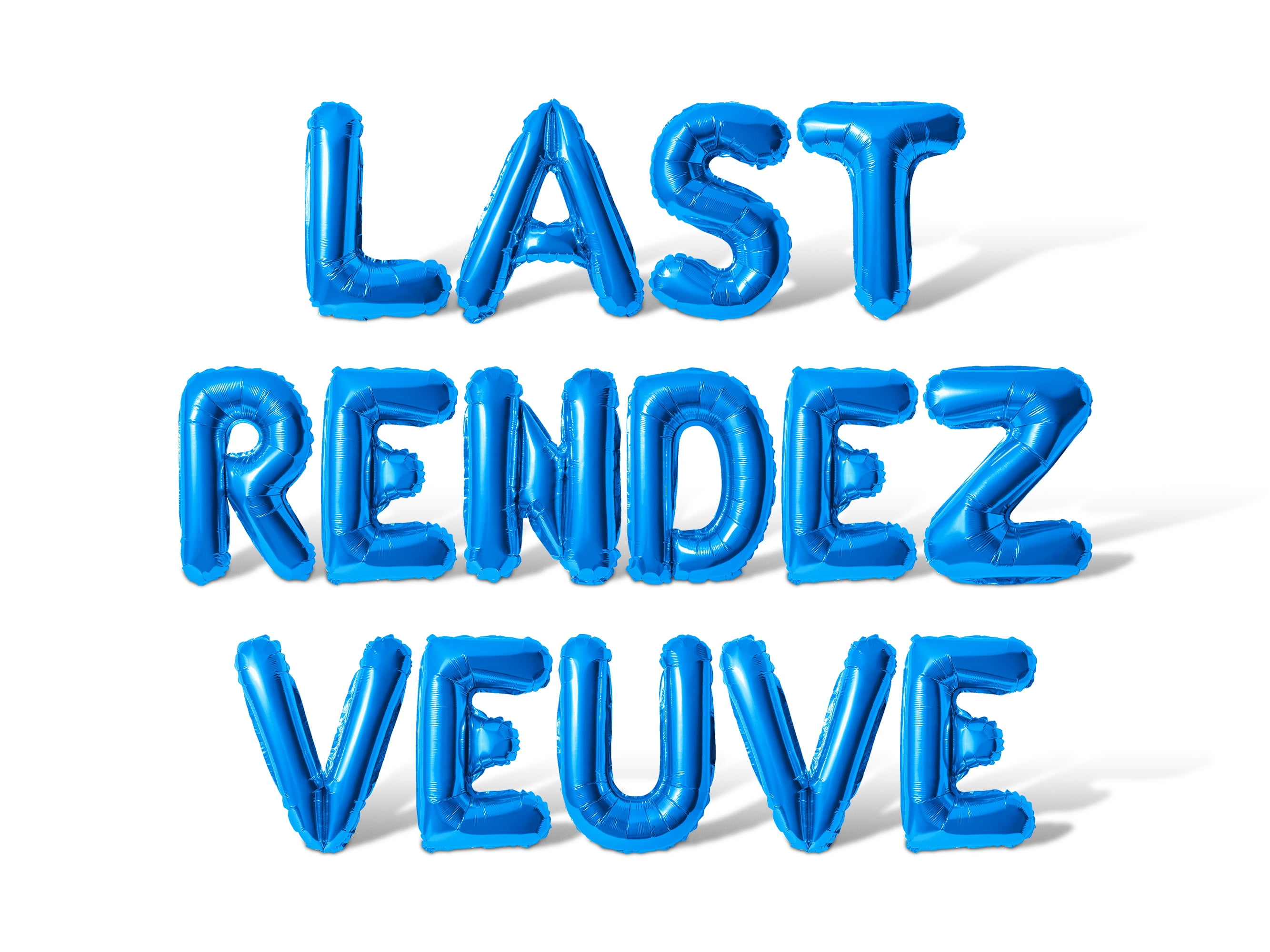 Letter Balloons - LAST RENDEZ VEUVE 16" Inch Alphabet Letters Foil Mylar Balloon Bachelorette or Bridal Shower Party Banner (Blue)
