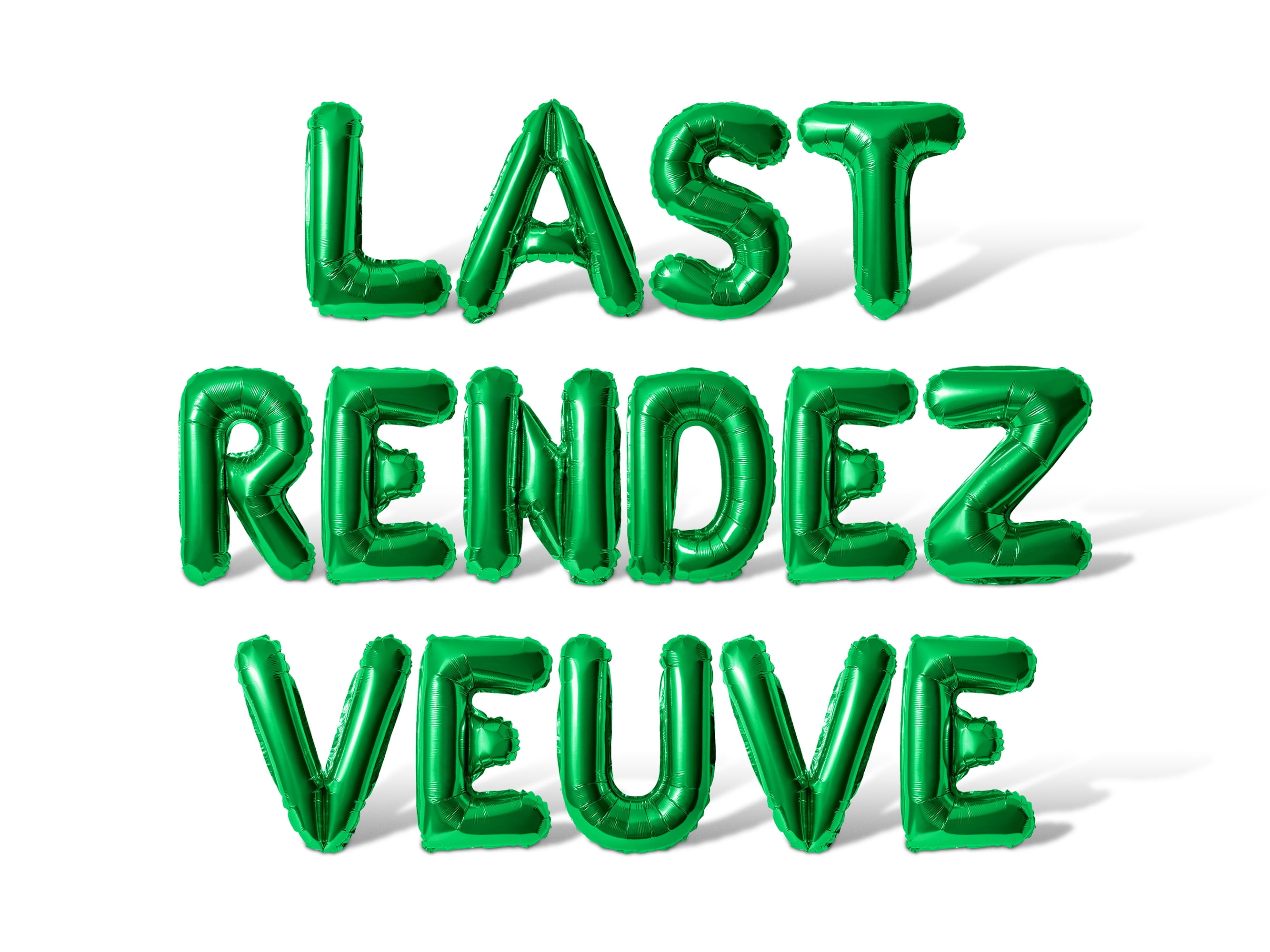 Letter Balloons - LAST RENDEZ VEUVE 16" Inch Alphabet Letters Foil Mylar Balloon Bachelorette or Bridal Shower Party Banner (Green)