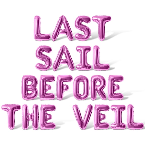 Letter Balloons - LAST SAIL BEFORE THE VEIL 16" Inch Alphabet Letters Foil Mylar Balloon Bachelorette Party Banner (Pink)