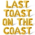 thumbnail image 1 of Letter Balloons - LAST TOAST ON THE COAST 16" Inch Alphabet Letters Foil Mylar Balloon Bachelorette Party Banner (Gold), 1 of 5