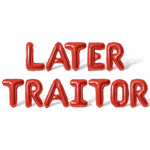 Letter Balloons - LATER TRAITOR 16" Inch Alphabet Letters Foil Mylar Balloon Retirement Party Banner (Red)