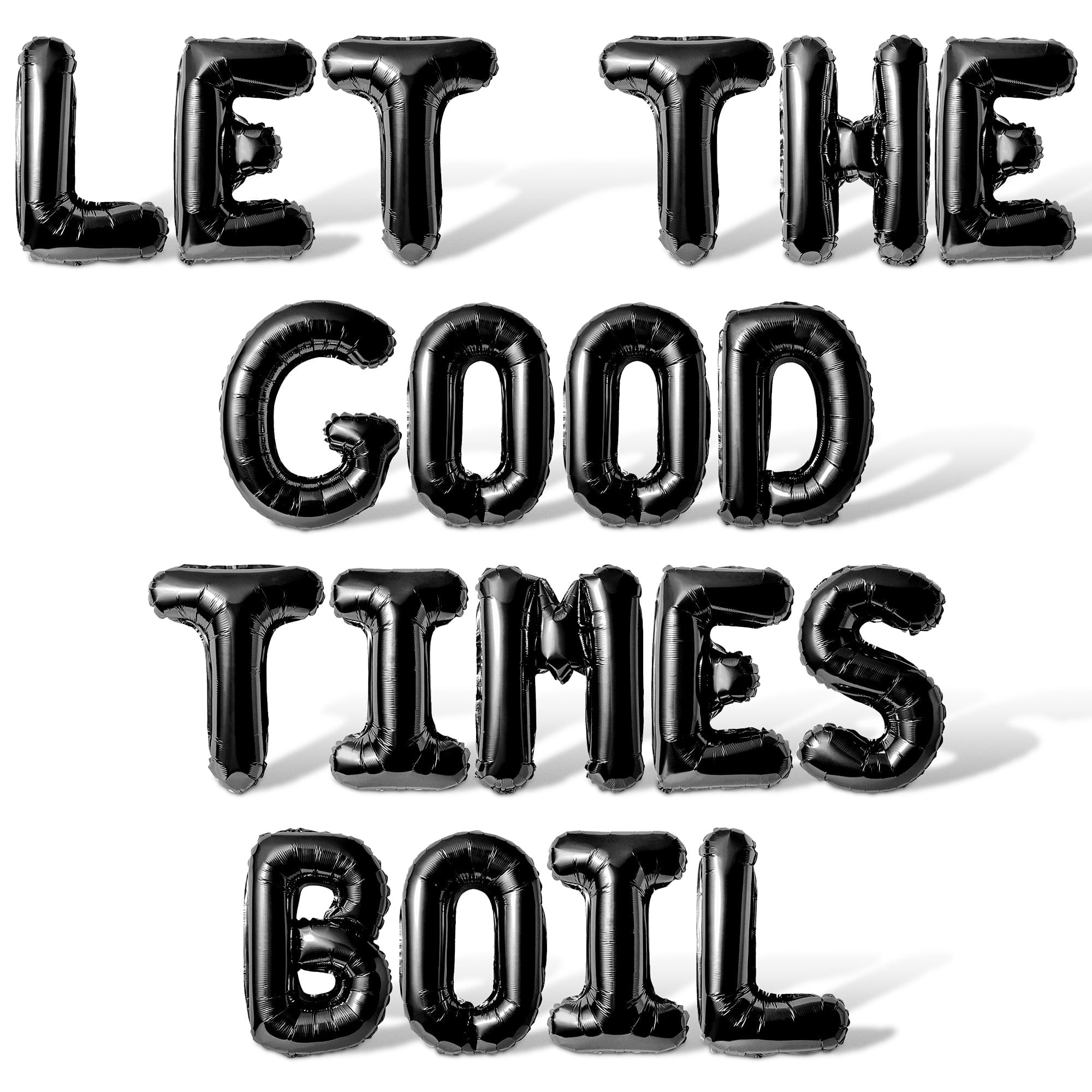 Letter Balloons - LET THE GOOD TIMES BOIL 16" Inch Alphabet Letters Foil Mylar Balloon Birthday Party Banner (Black)