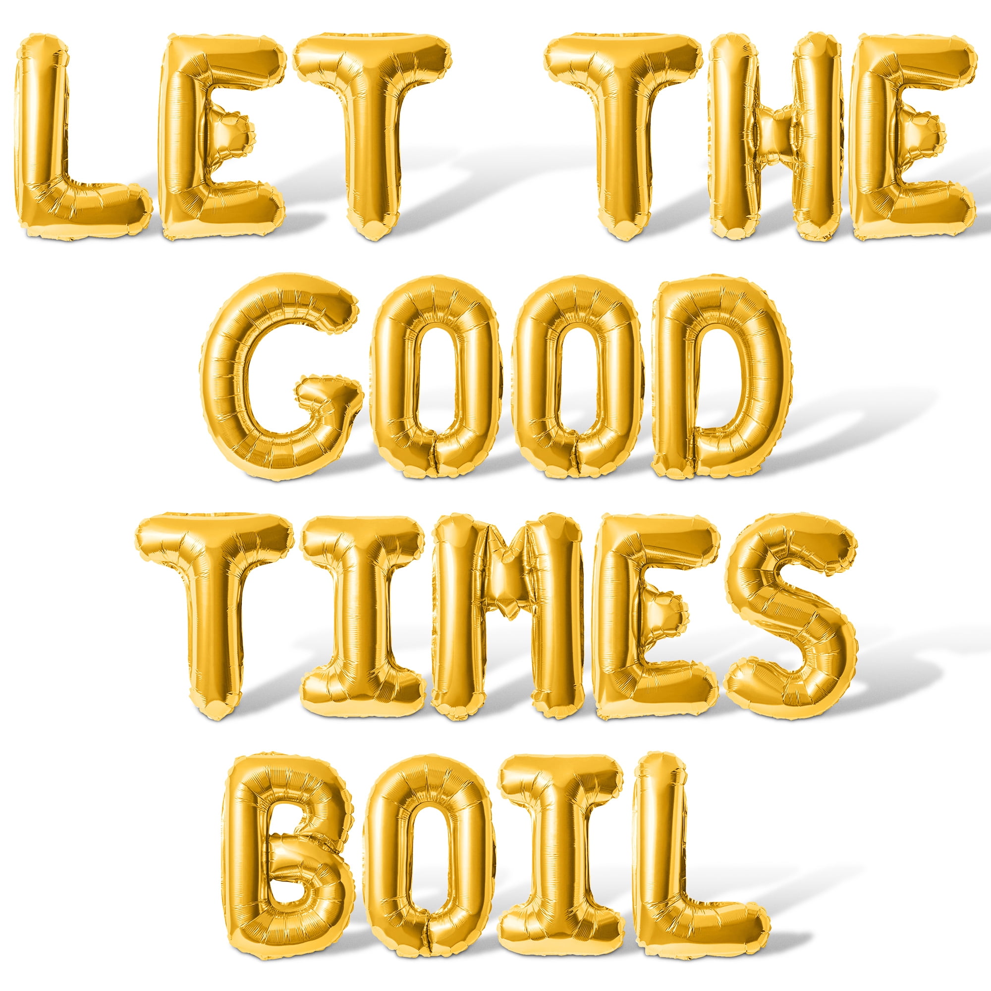 Letter Balloons - LET THE GOOD TIMES BOIL 16" Inch Alphabet Letters Foil Mylar Balloon Birthday Party Banner (Gold)