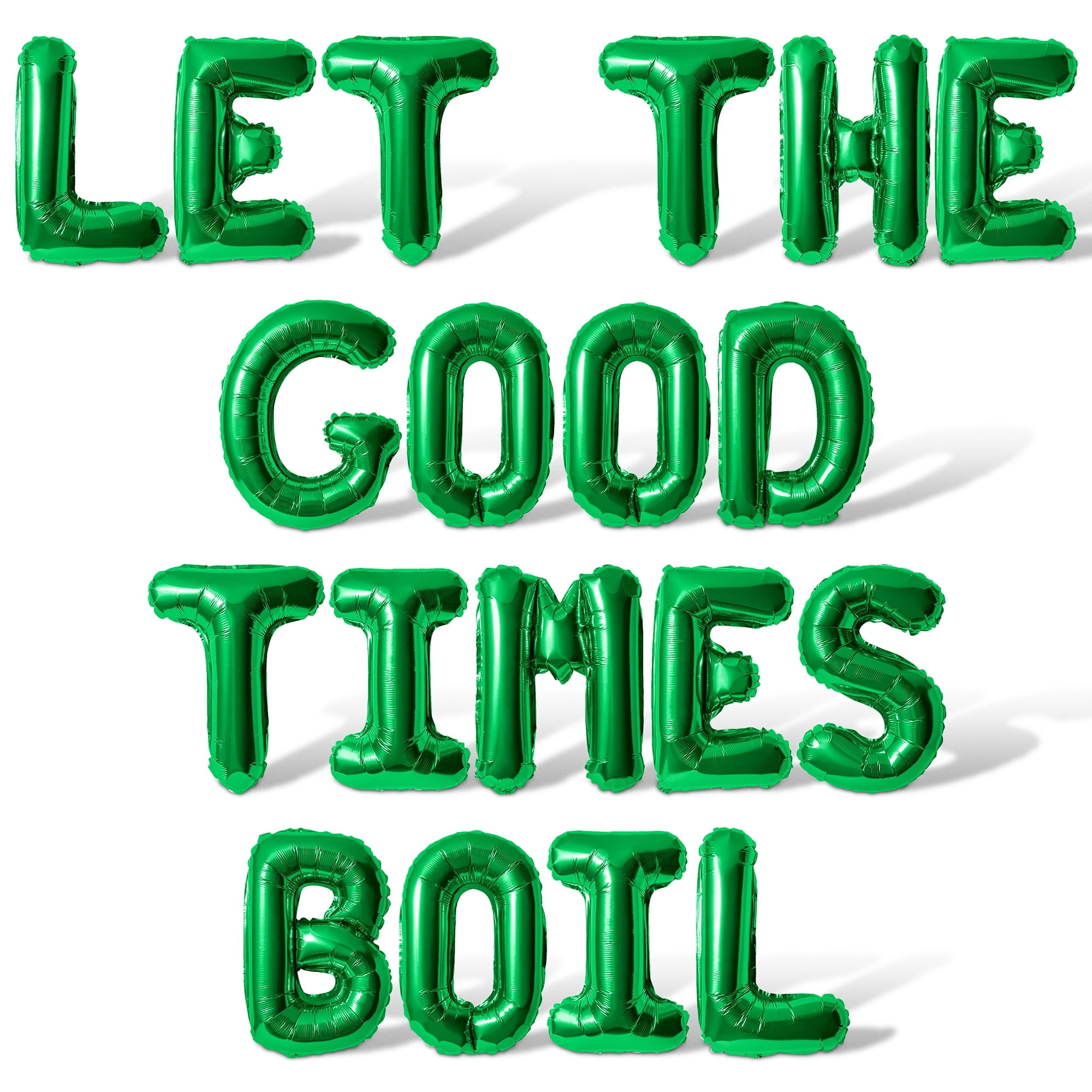 Letter Balloons - LET THE GOOD TIMES BOIL 16" Inch Alphabet Letters Foil Mylar Balloon Birthday Party Banner (Green)