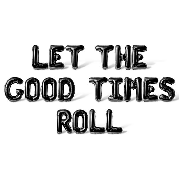 Letter Balloons - LET THE GOOD TIMES ROLL 16" Inch Alphabet Letters Foil Mylar Balloon Mardi Gras Party Banner (Black)