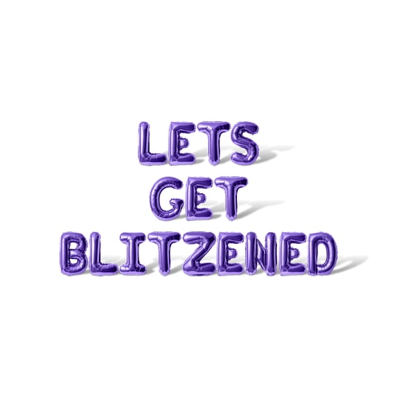 Letter Balloons - LETS GET BLITZENED 16" Inch Alphabet Letters Foil Mylar Balloon Christmas Party Banner (Purple)